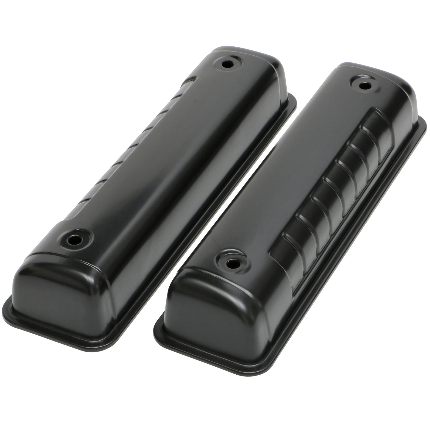 Trans-Dapt Performance O.E.M. Reproduction Design Valve Covers; Stock; 1956-1962 Ford Y-Block- Black Steel 7440
