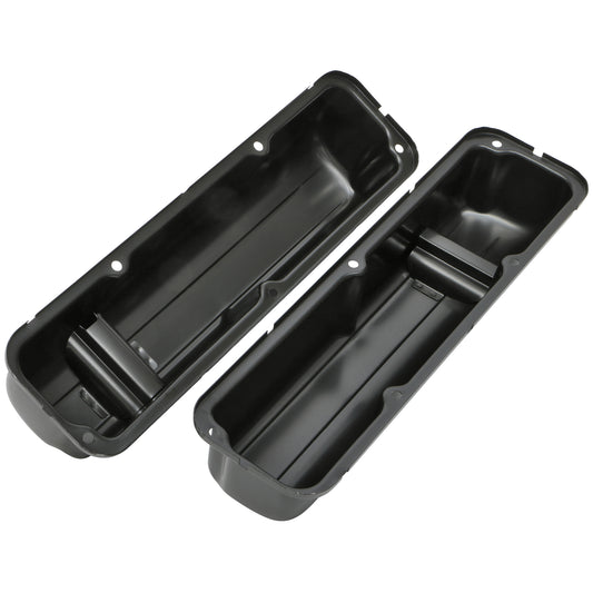 Trans-Dapt Performance Traditional Design Valve Covers; Stock; Ford 352 360 390 406 427 428 (Not Cobrajet 428)- Black Steel 7441