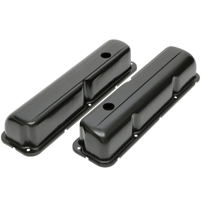 Trans-Dapt Performance Traditional Design Valve Covers; Stock; Ford 352 360 390 406 427 428 (Not Cobrajet 428)- Black Steel 7441