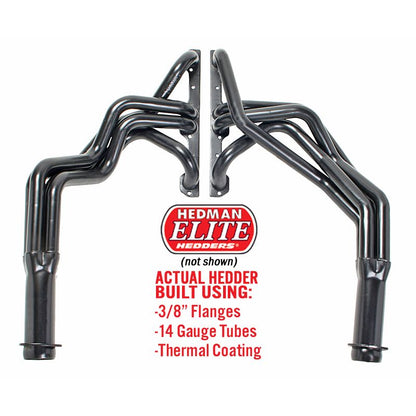 Hedman Hedders ELITE HEADERS; 1-5/8 IN. TUBE DIA.; 3 IN. COLL.; FULL LENGTH DESIGN 68128
