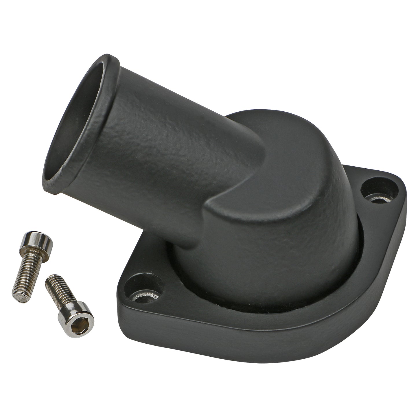 Trans-Dapt Performance 30 Degree Swivel Style Water Neck; 1997-2015 Gm Ls (Gen Iii/Iv) Engines- Black Aluminum 7464