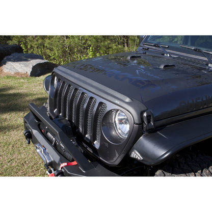 Auto Ventshade 436148 Aeroskin II Textured Black Flush Mount Hood Protector For 2020-2022 Jeep Gladiator 2018-2022 Jeep Wrangler JL