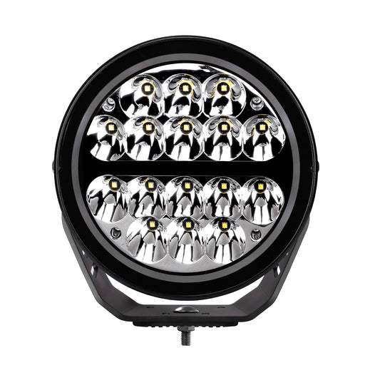 Go Rhino 750800711DRS Blackout Series Lights 7" Round LED Driving Light With Daytime Running Lights Black