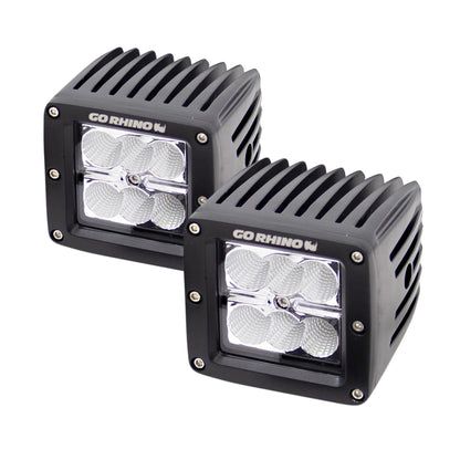 Go Rhino 751002 Pair Of 3" LED Cube Lights Black Housing