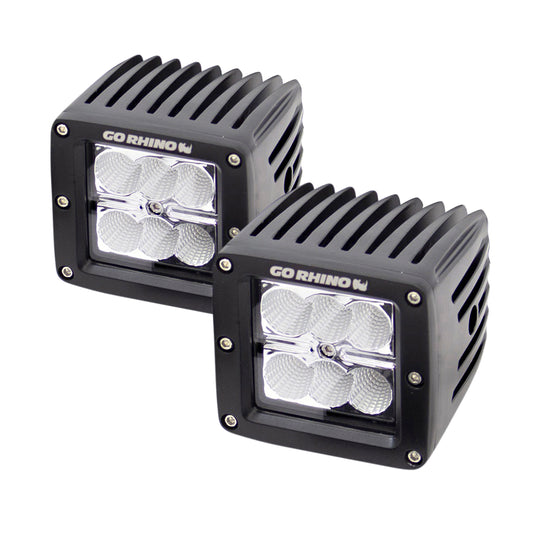 Go Rhino 751002 Pair Of 3" LED Cube Lights Black Housing
