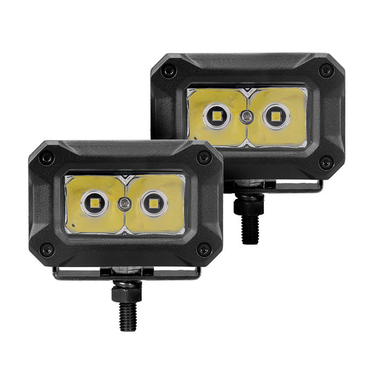 Go Rhino 751003023SBS Bright Series Lights Pair Of 3x2 Rectangle LED Spot Light Kit Black
