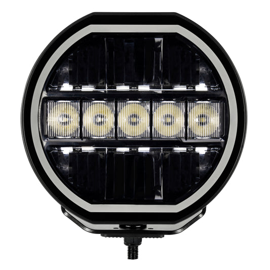 Go Rhino 751080711CRS Blackout Series Lights 7" Maxline LED Hi/Low Beam W/Multi Daytime Running Light Black