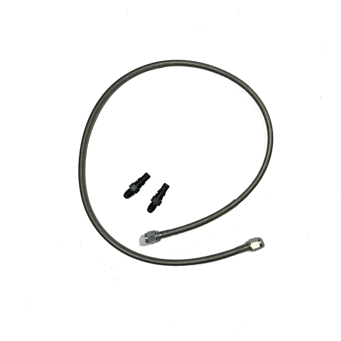 McLeod Hydraulic Line: Stainless Steel: 30" Long:Male GM QD To Male Wire-Clip Fitting 139222