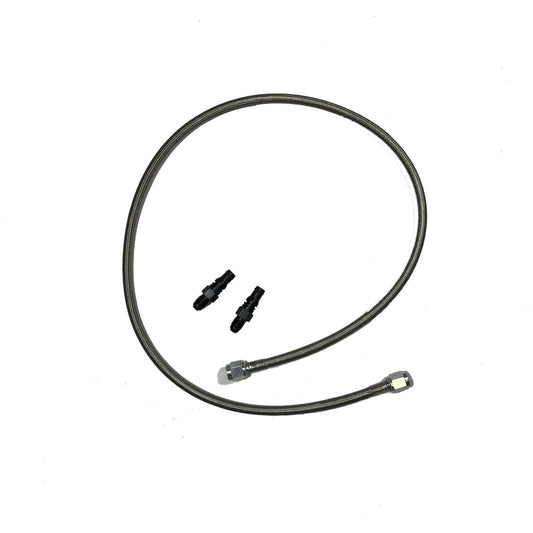McLeod Hydraulic Line: Stainless Steel: 30" Long:Male GM QD To Male Wire-Clip Fitting 139222