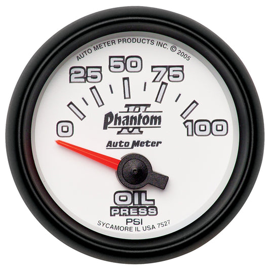 AutoMeter 2-1/16 in. OIL PRESSURE 0-100 PSI PHANTOM II 7527