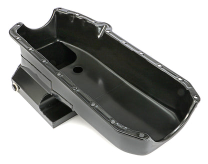 Trans-Dapt Performance Street And Strip Oil Pan; 1955-79 Sb Chevy 283-400 Into 1962-67 Chevy Ii Vega Monza; 6 Qts. Capacity; 8-1/4 In. Deep- Black 7569