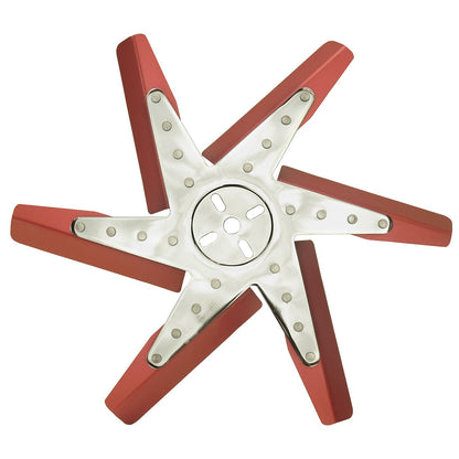 Derale 17" High Performance Aluminum Standard Rotation Flex Fan Red Blade w/ Chrome Hub 19417