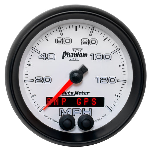 AutoMeter 3-3/8 in. GPS SPEEDOMETER 0-140 MPH PHANTOM II 7580