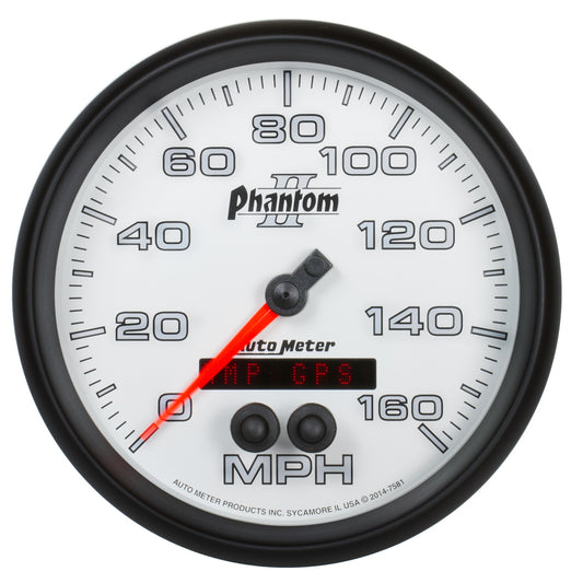 AutoMeter 5 in. GPS SPEEDOMETER 0-160 MPH PHANTOM II 7581