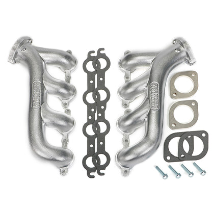 Hedman Hedders LS ENGINE SWAP CAST EXHAUST MANIFOLDS; MATTE SILVER CERAMIC COATED 68748