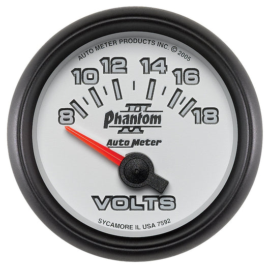 AutoMeter 2-1/16 in. VOLTMETER 8-18V PHANTOM II 7592