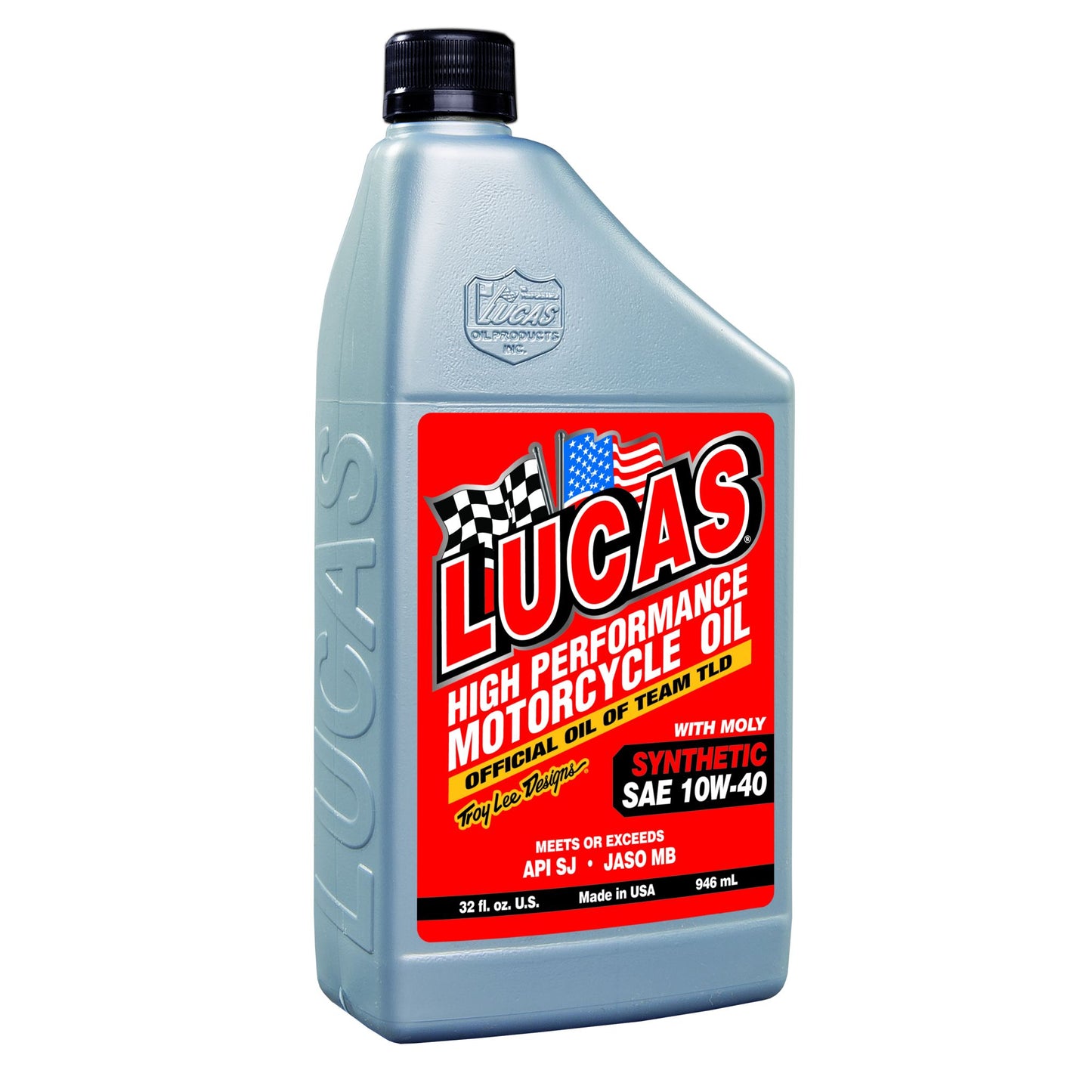 Lucas Oil Products Synthetic SAE 10w-40 w/Moly Motorcycle Oil JASO MB 10777