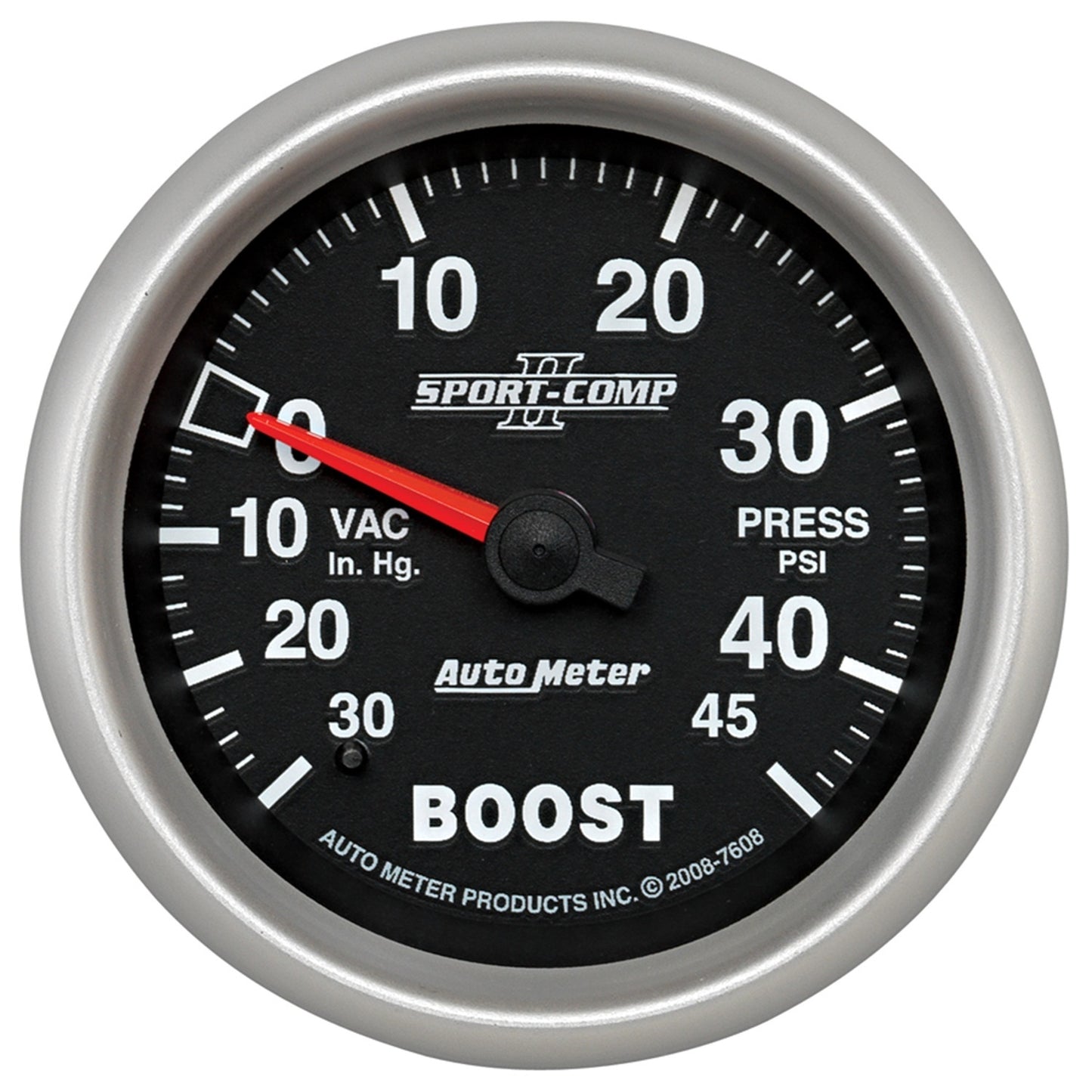 AutoMeter 2-5/8 in. BOOST/VACUUM 30 IN HG/45 PSI SPORT-COMP II 7608