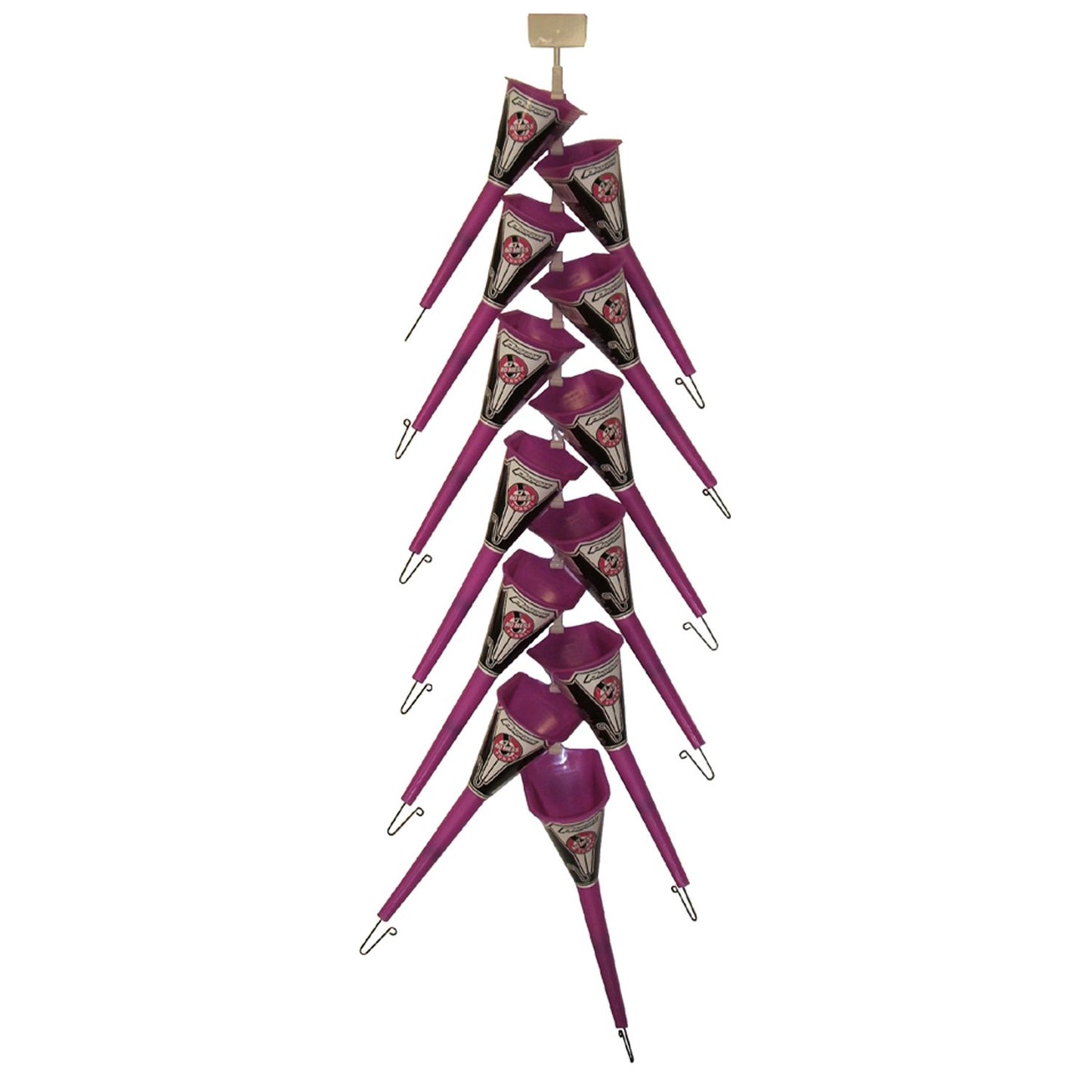 Proform No-Mess Funnel In-Store Merchandiser; Hanging Clip-Strip with 12 Funnels 68071