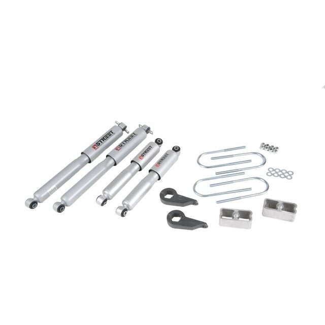 BELLTECH 635SP LOWERING KITS Front And Rear Complete Kit W/ Street Performance Shocks 1982-1997 Chevrolet S10/S15 Pickup Blazer (4WD) 1 in. to 3 in. F/2 in. R drop 91-93 Typhoon/Syclone 1 in. or 2 in. F/2 in. R drop W/ Street Performance Shocks