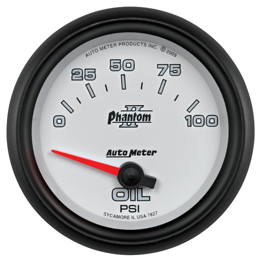 AutoMeter 2-5/8 in. OIL PRESSURE 0-100 PSI PHANTOM II 7827