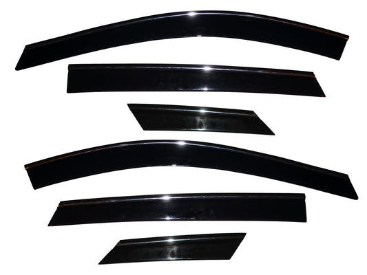 Auto Ventshade 796003 Low Profile Ventvisor Side Window Deflector With Chrome Trim 6-Piece Set For 2010-2017 Cadillac SRX