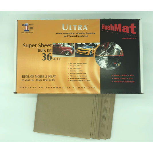 Hushmat Super Bulk Kit - Silver Foil with Self-Adhesive Butyl-9 Sheets 18inx32in ea 36 sq ft 10801
