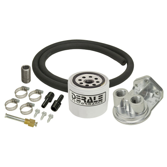 Derale Single Mount 3/8" NPT Ports Up Remote Transmission Filter Kit, Standard 13090