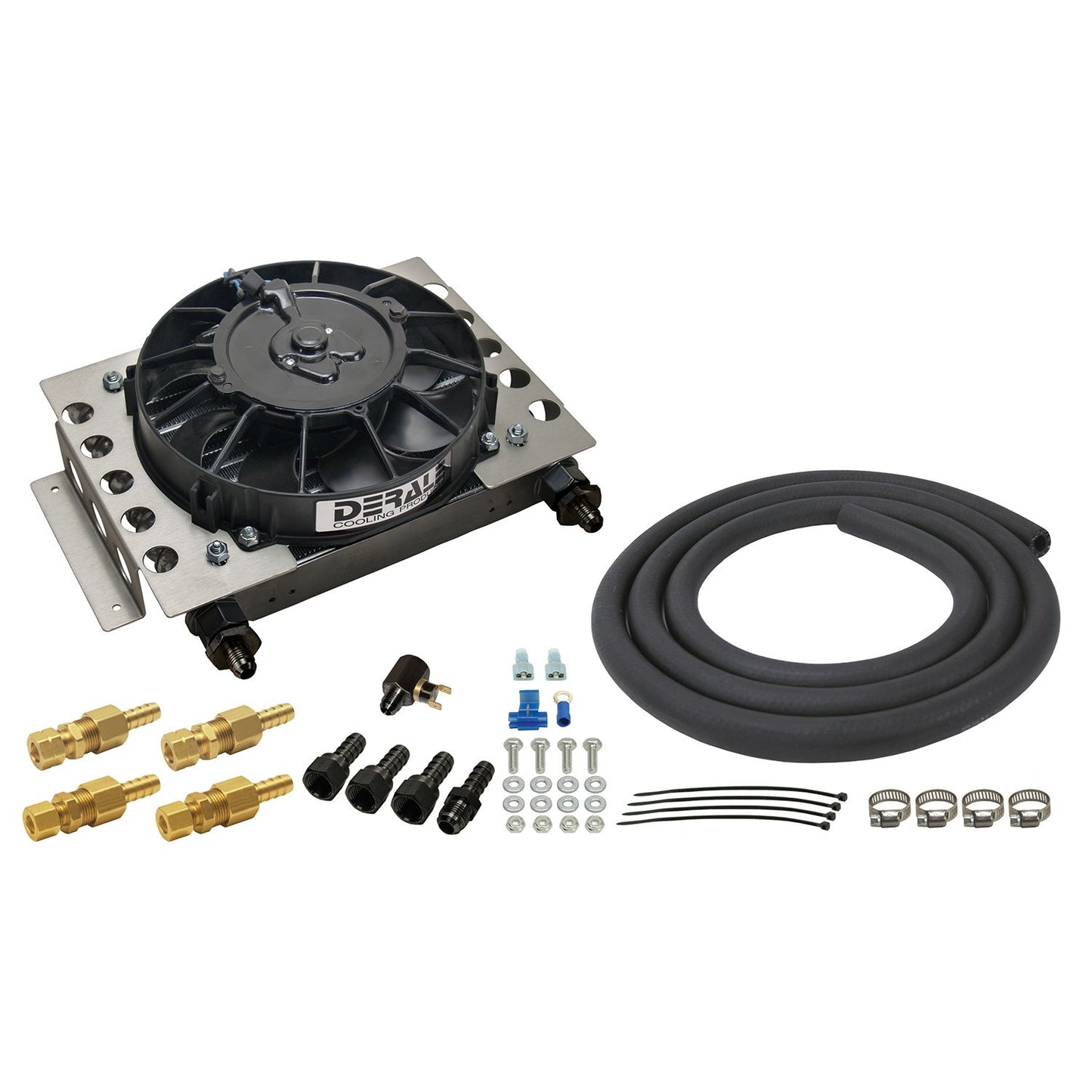Derale 15 Row Atomic Cool Plate & Fin Remote Transmission Cooler Kit, -6AN 13950