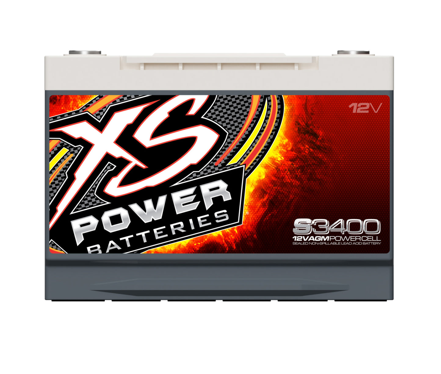 XS Power Batteries 12V AGM S Series Batteries - Automotive Terminals Included 3300 Max Amps S3400