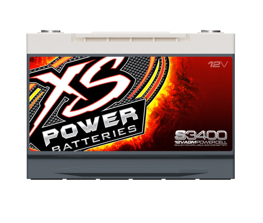 XS Power Batteries 12V AGM S Series Batteries - Automotive Terminals Included 3300 Max Amps S3400