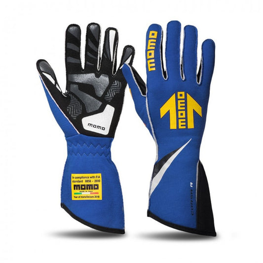 MOMO Corsa R Blue Racing Gloves Size 13 GUCORSABLU13