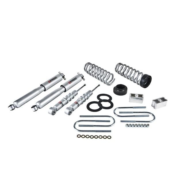 BELLTECH 607SP LOWERING KITS Front And Rear Complete Kit W/ Street Performance Shocks 2004-2012 Chevrolet Colorado/Canyon (Ext Cab) Z85 suspension 1 in. or 2 in. F/2 in. R drop W/ Street Performance Shocks