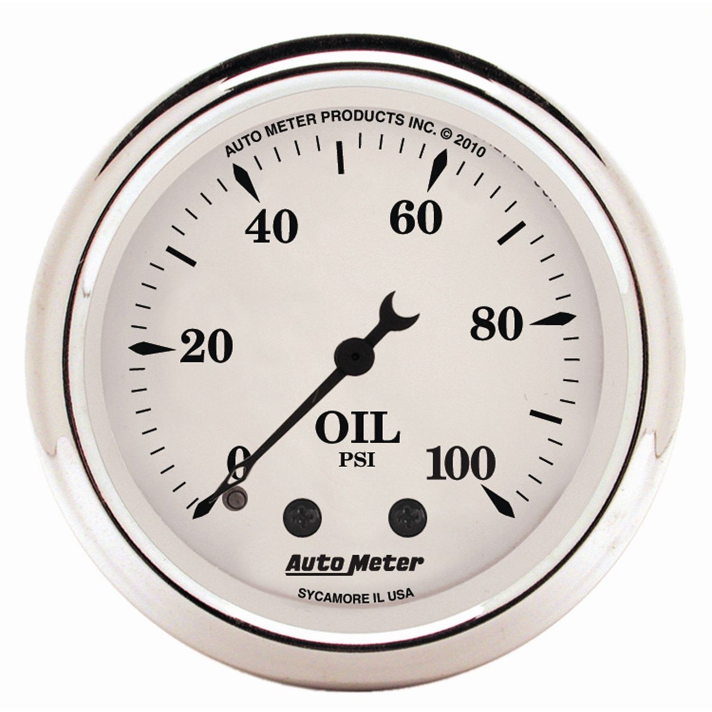 AutoMeter 2-1/16 in. OIL PRESSURE 0-100 PSI OLD-TYME WHITE 1621