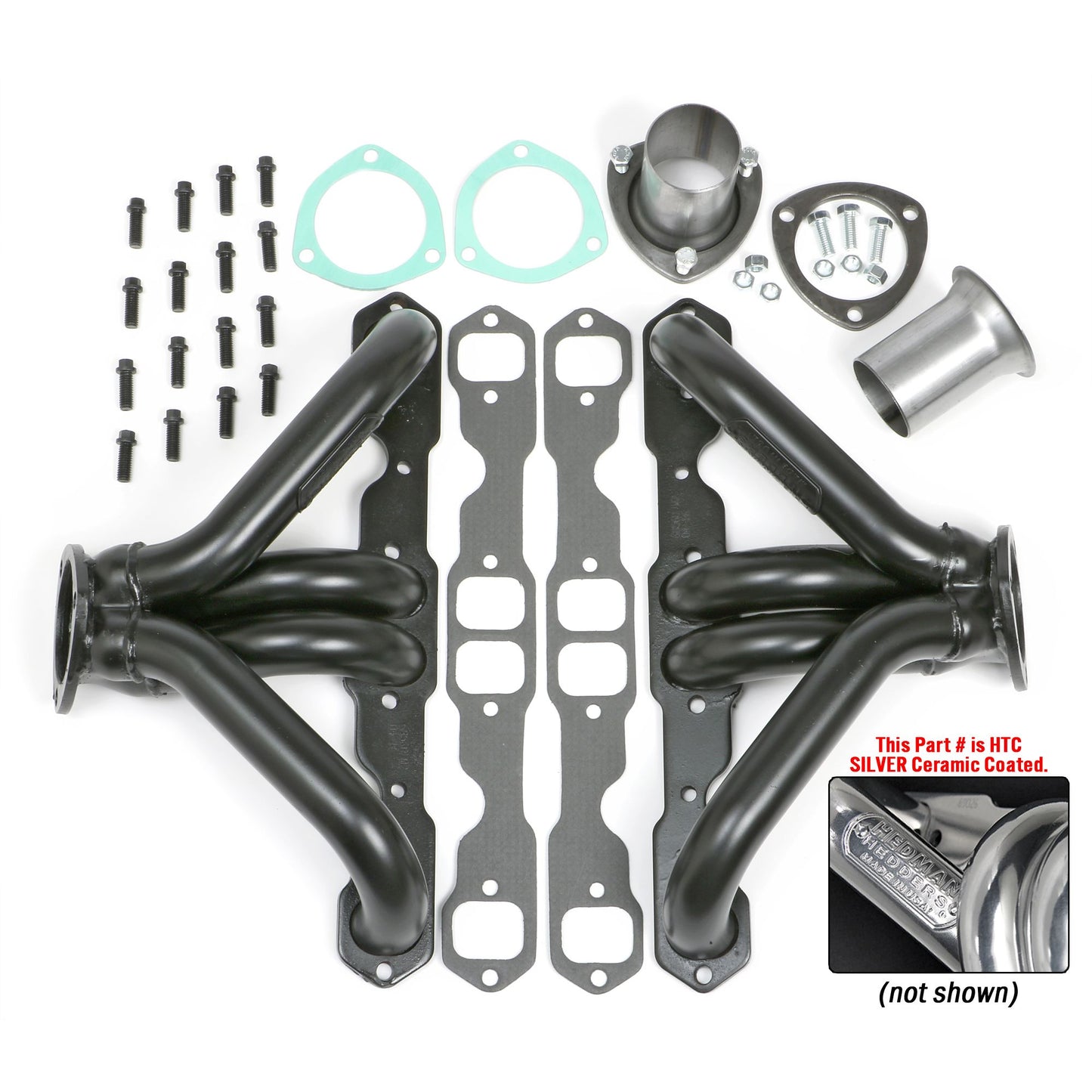 Hedman Hedders SB CHEVY STREET ROD BLOCK HUGGERS 1-5/8 IN.- HTC COATED 68566