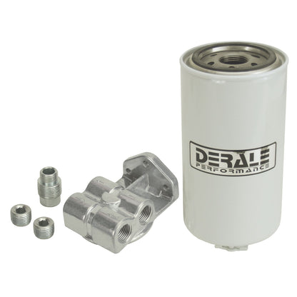 Derale Single Mount 1/2" NPT Side Ports Fuel Filter/Water Separator Kit 13070