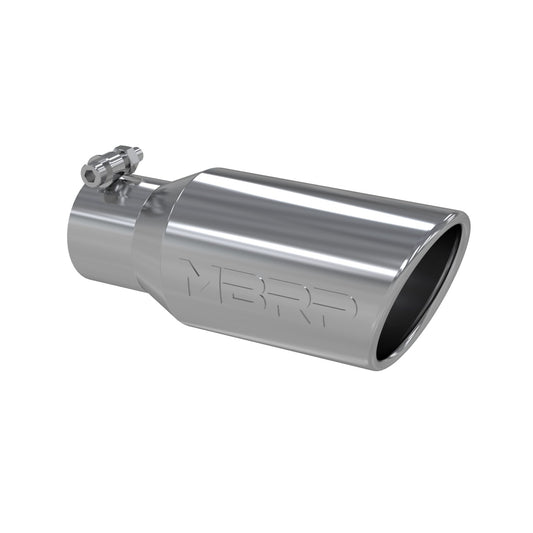 MBRP Exhaust Tip; 4in. O.D. Angled Rolled End 2 3/4in. inlet 10in. length; T304 T5157