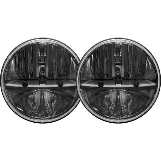 RIGID Industries 7 Inch Round Headlight Kit With PWM Anti-Flicker Adaptor Pair 55000