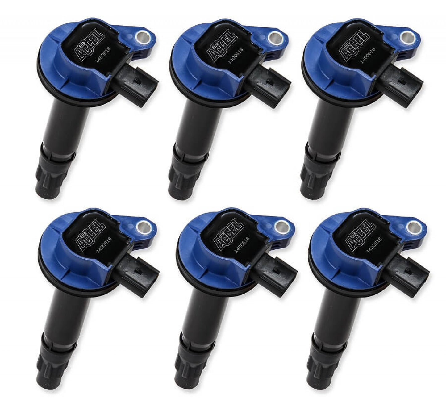ACCEL Ignition Coil - Super Coil series - 2007-2016 Ford 3.5L/3.7L V6, Blue, 6-pack 140061B-6