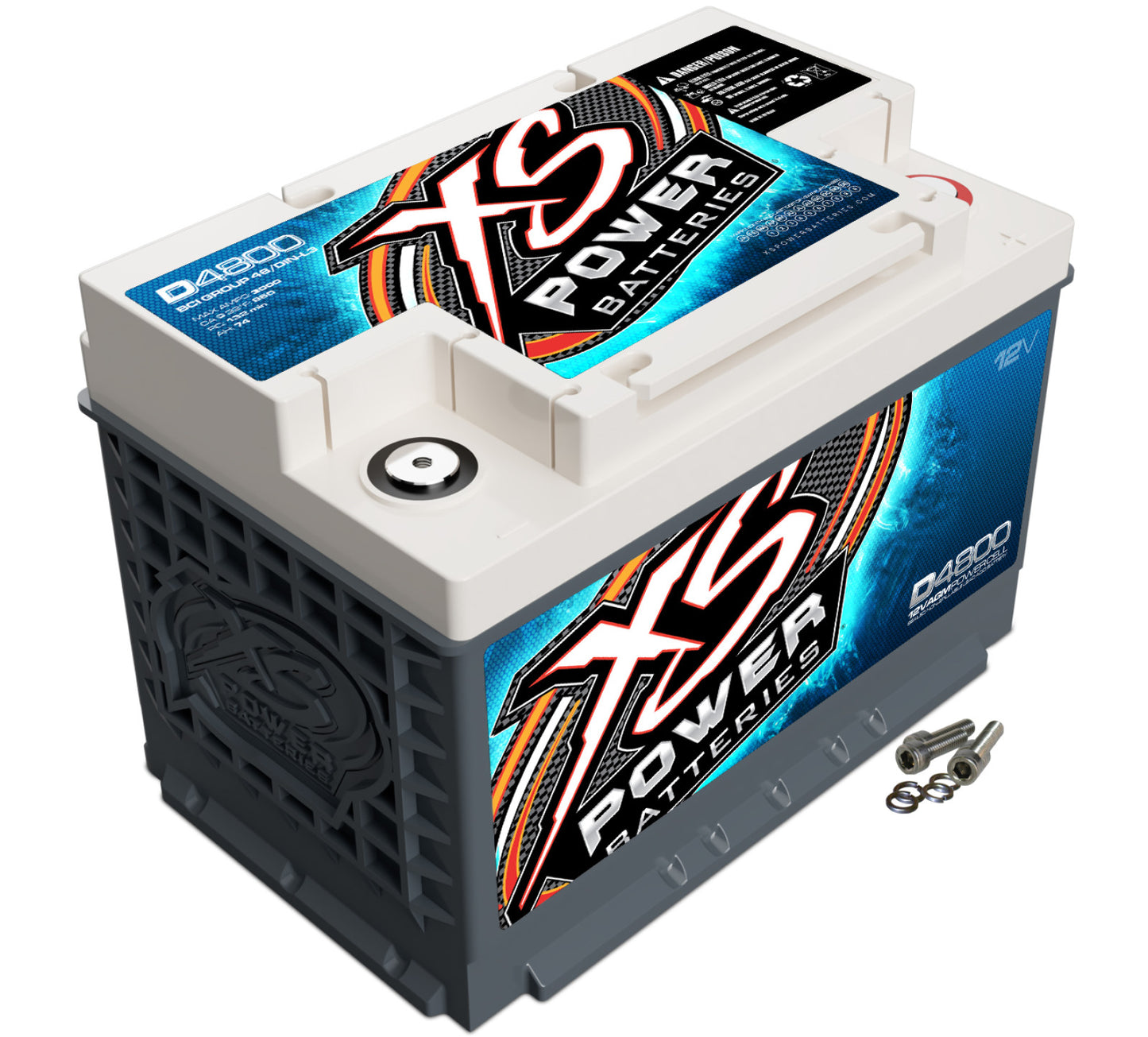 XS Power Batteries 12V AGM D Series Batteries - M6 Terminal Bolts Included 3000 Max Amps D4800