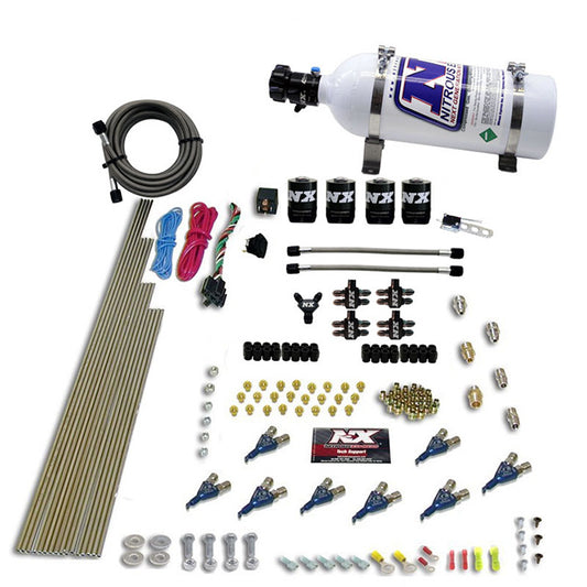Nitrous Express 8 CYL PIRANHA DIRECT PORT 4 SOLENOIDS WITH 5LB BOTTLE (200-500HP EFI JETs) NX-80001EFI-05