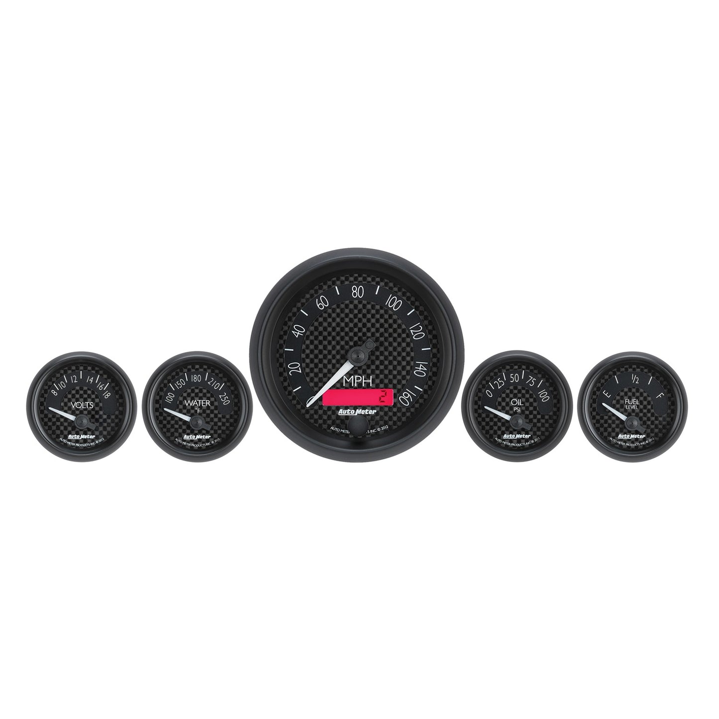 AutoMeter 5 PC. GAUGE KIT 3-3/8 in. & 2-1/16 in. ELEC. SPEEDOMETER GT 8002