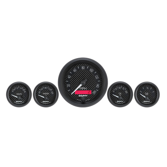 AutoMeter 5 PC. GAUGE KIT 3-3/8 in. & 2-1/16 in. ELEC. SPEEDOMETER GT 8002