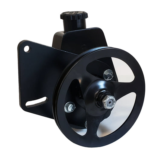 Borgeson - Power Steering Pump Kit - P/N: 800338 - Mopar power steering pump upgrade. Fits Mopar 383/440. Includes pump bracket pulley and hardware. Painted black.