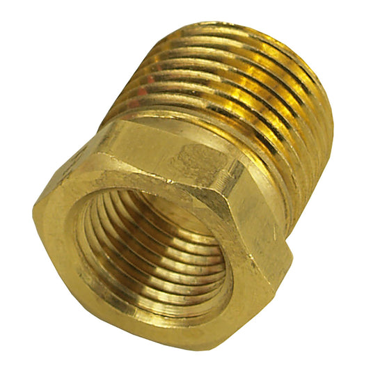 Derale 1/2" NPT Male x 3/8" NPT Female Reducer Bushing, Each 98452