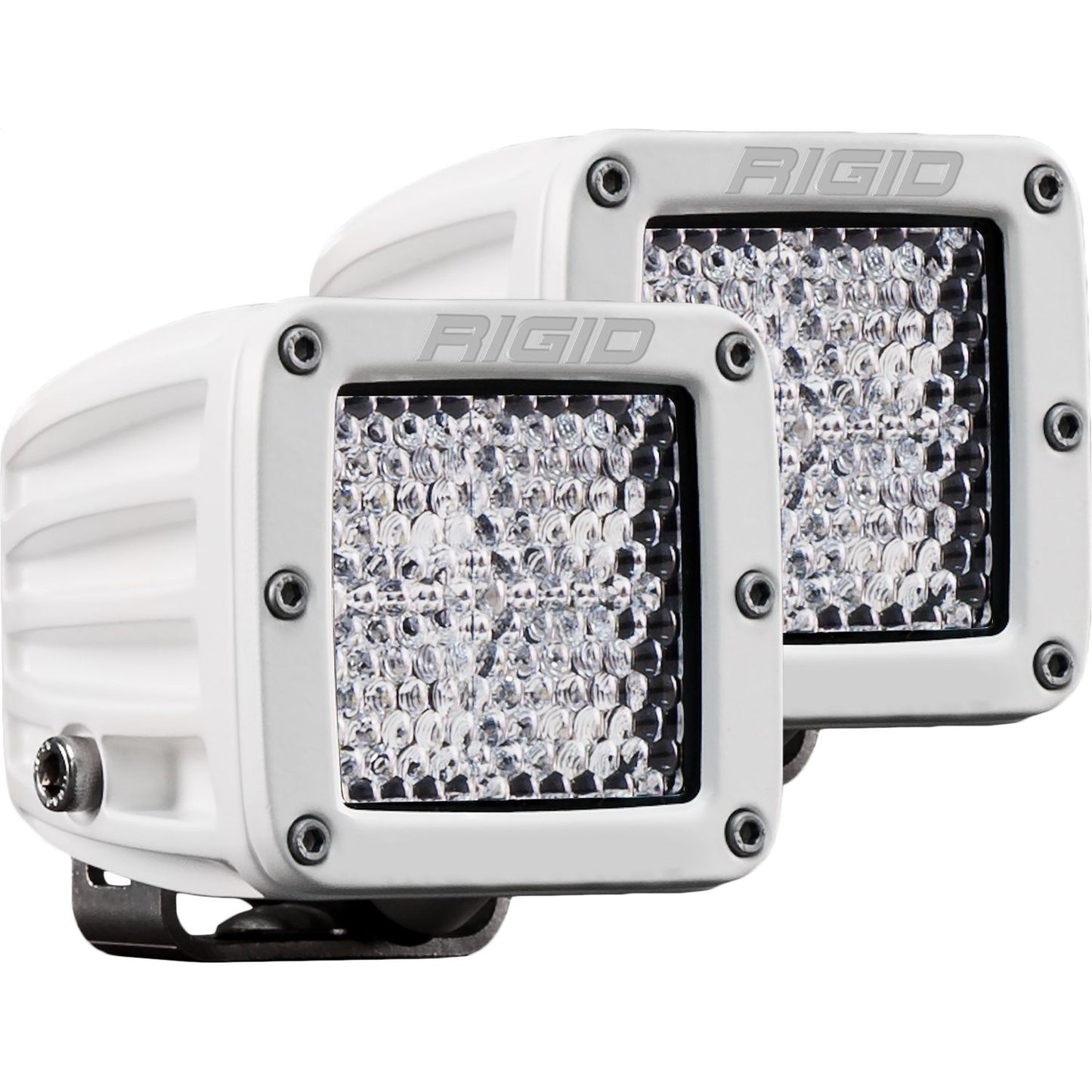 RIGID Industries D-Series PRO Light Flood Diffused Surface Mount White Housing Pair 602513