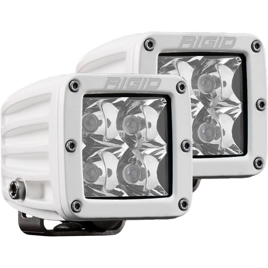 RIGID Industries D-Series PRO LED Light Spot Optic Surface Mount White Housing Pair 602213