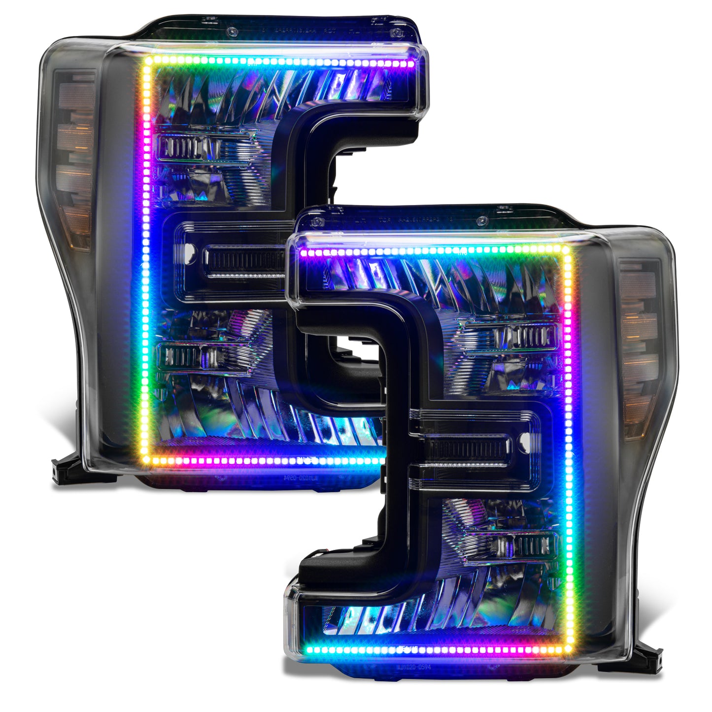 Oracle Lighting 8203-332 - 2017-2019 Ford F-250/350 Superduty ORACLE Dynamic ColorSHIFT Pre-Assembled Headlights - Halogen - Black Bezel