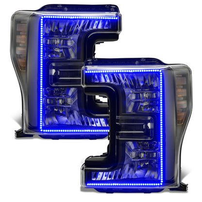 Oracle Lighting 8203-332 - 2017-2019 Ford F-250/350 Superduty ORACLE Dynamic ColorSHIFT Pre-Assembled Headlights - Halogen - Black Bezel