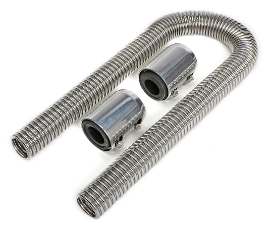 Trans-Dapt Performance 36 In. Stainless Steel Radiator Hose Kit- Polished Aluminum Ends 8204